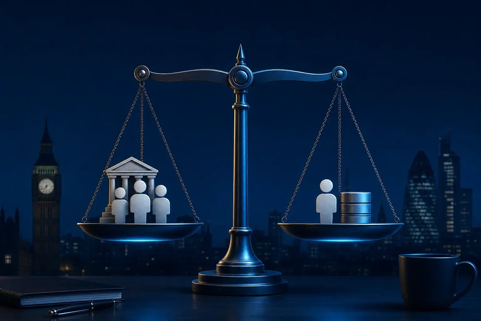 Side-by-side comparison balance scale showing SSAS versus SIPP pension structures